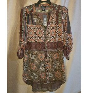 Timing, Red, Ochre, Black, White, Copper, Top, Size: M